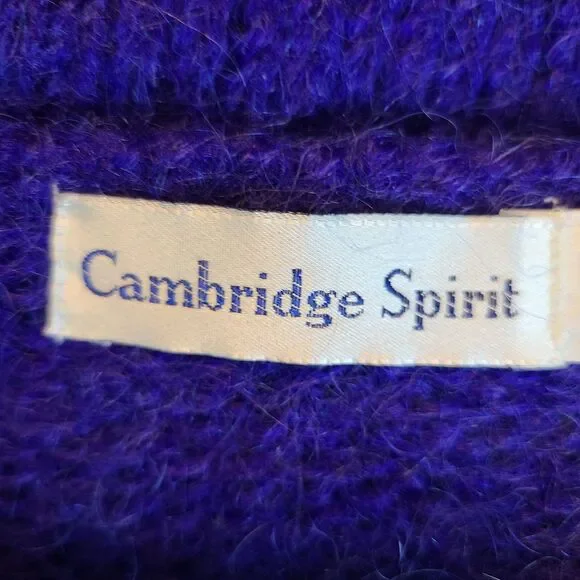 Cambridge Spirit Women L Purple Colorful Wool Blend Abstract 80's Style Pullover - Picture 8 of 13